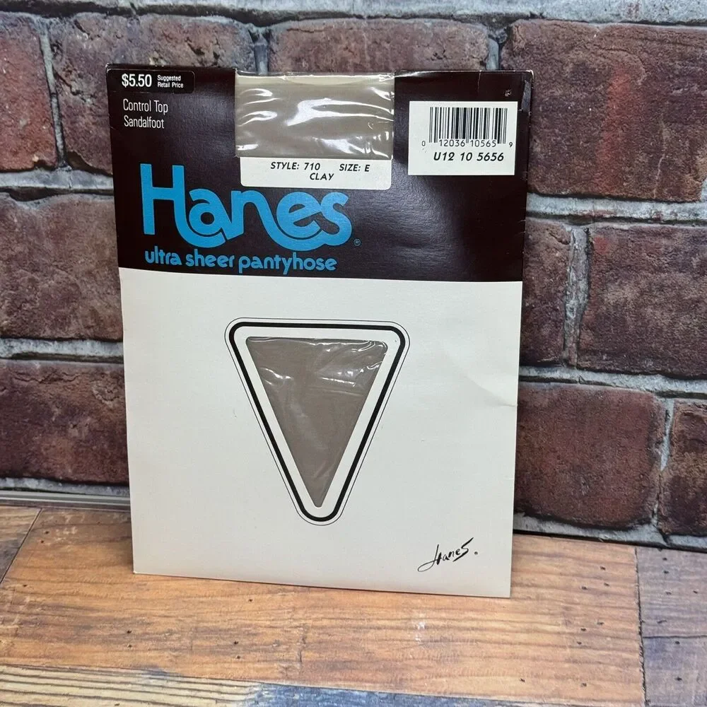 Vintage‎ Hanes Ultra Sheer Control Top Pantyhose Size E--Style 710 -Clay